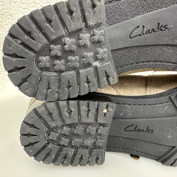 CLARKS Suede Leather Hiking Boots Faralyn Alpha Waffle Fashion Women’s size 7.5 - Picture 4 of 16